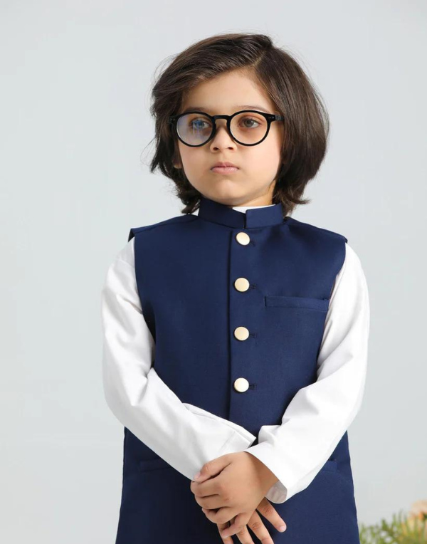 Navy Blue Ethnic Jacket