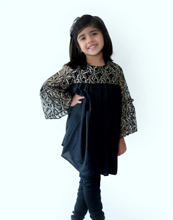 Black Party Tunic Top