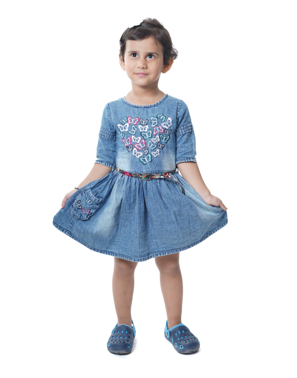 Girls Blue Denim Frock