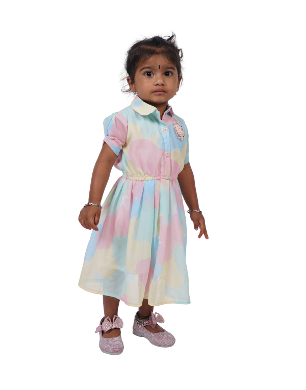 Blue & Pink Girls Frock