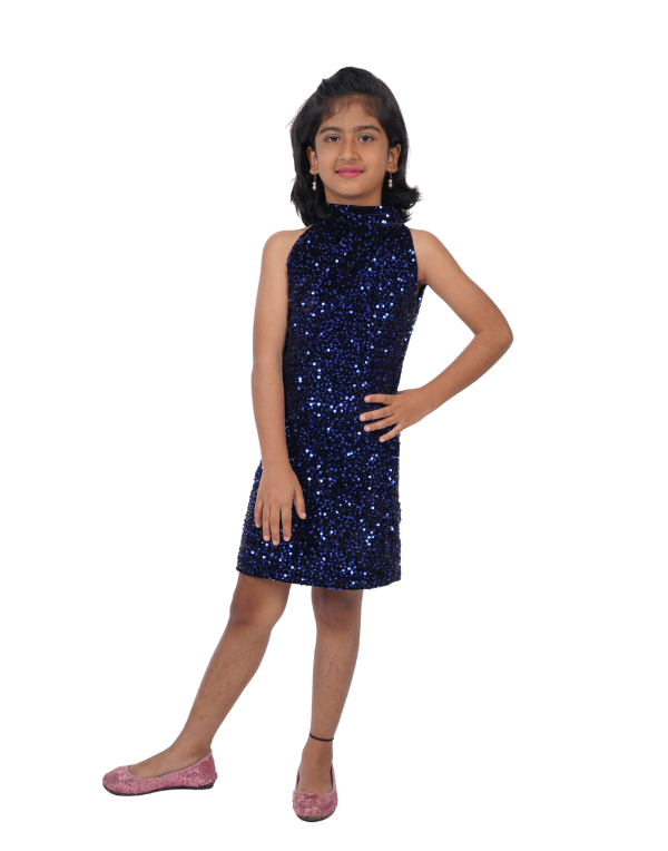 Blue Glitter Sequin Dress