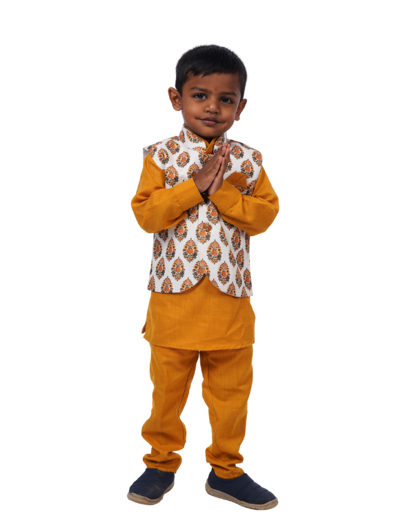 3 Piece Yellow Kurta Set
