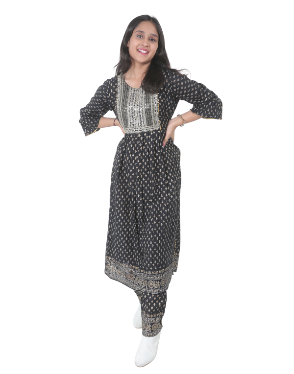 Black Ethnic Kurta Set