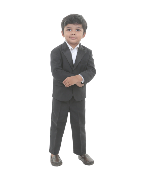 Kids Solid Black Blazer