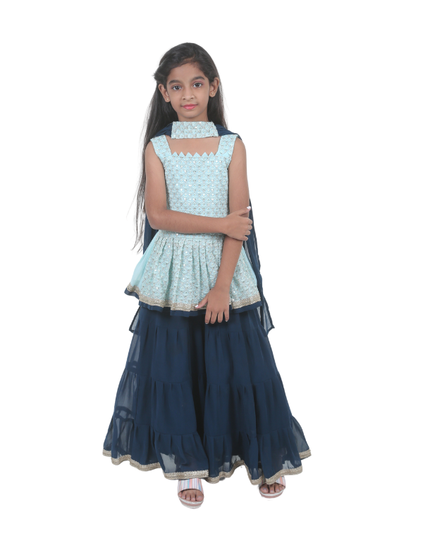 Blue Kurta & Sharara Set