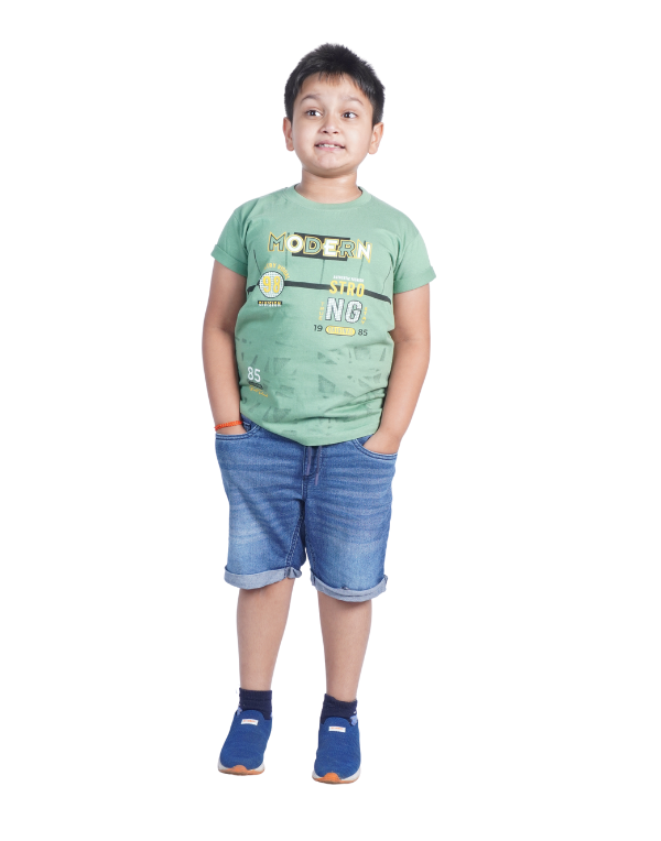 Kids Fancy Green T Shirt