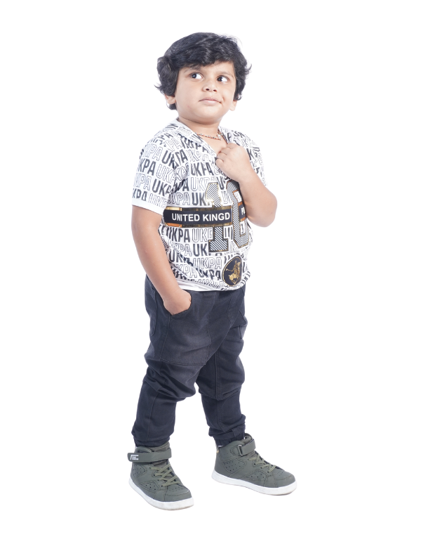 Boys Black Solid Trousers