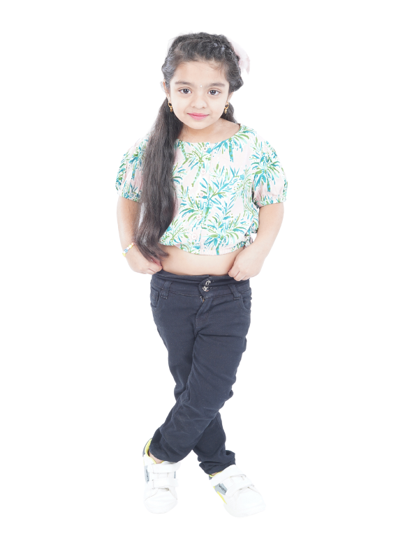 Girls Solid Black Jeans