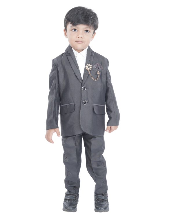 Boys Grey Blazer And Trouser Set