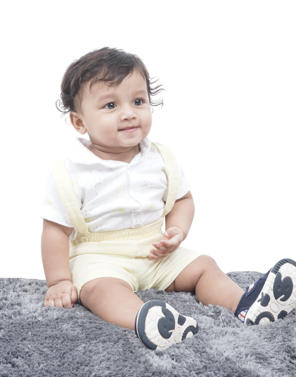 Kids Solid Yellow Dungaree
