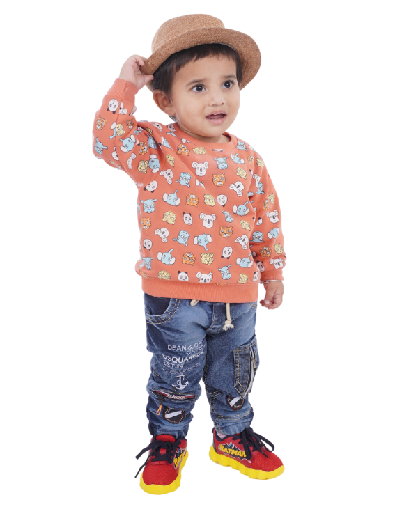 Kids Quirky Orange Printed T-Shirt