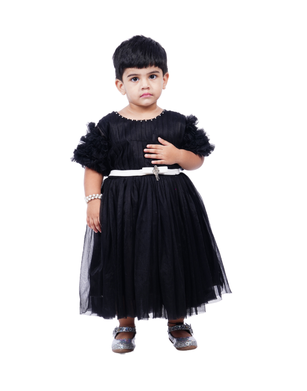 Girls Layered Black Dress