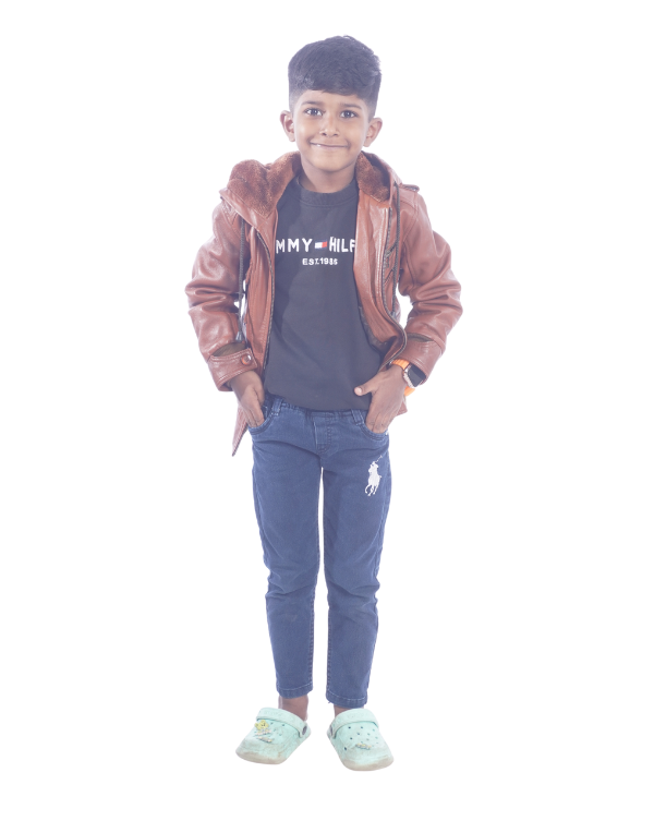 Boys Brown Leather Jacket