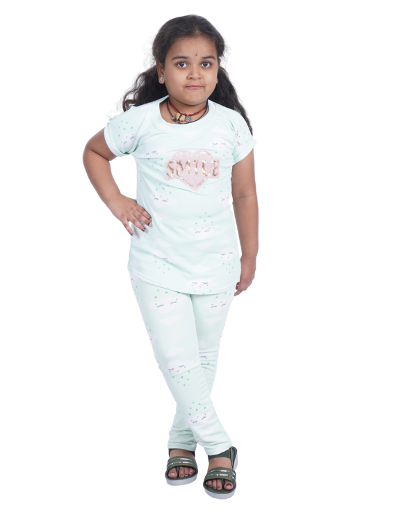 Girls Printed Cotton Night Suit