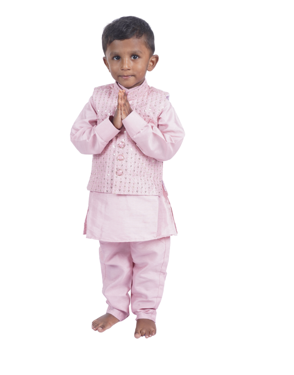 Boys Ethnic Pink Set