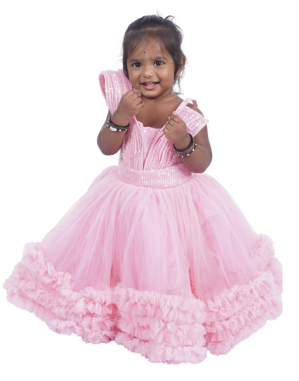 Girls Pink Fairy Gown Dress