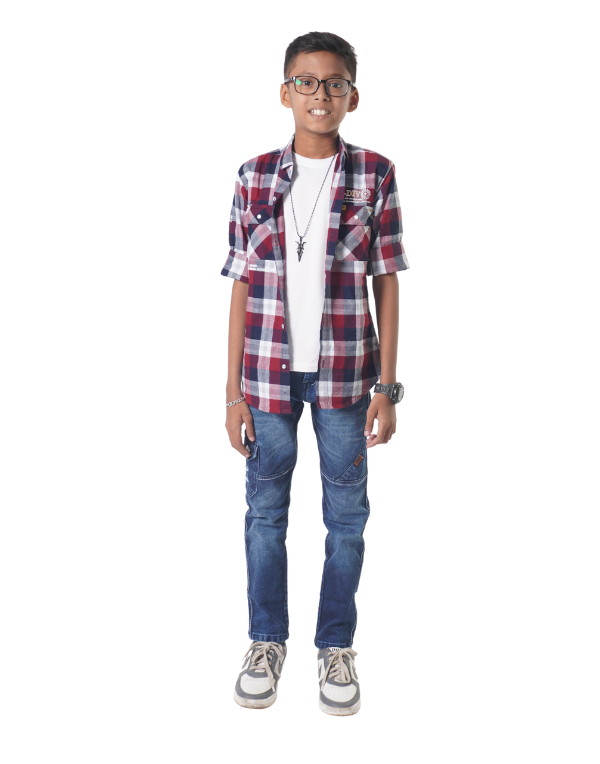 Boys Fancy Checkered Shirt