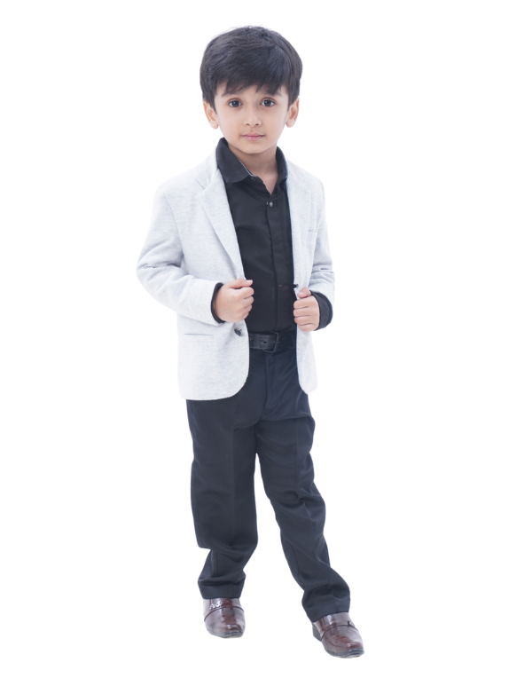 Boys Solid White Blazer