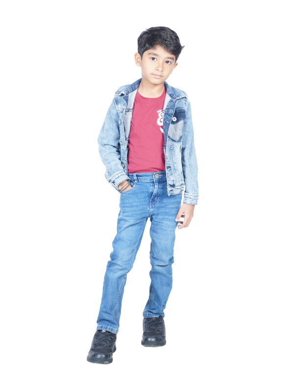 Kids Blue Washed Denim Jacket
