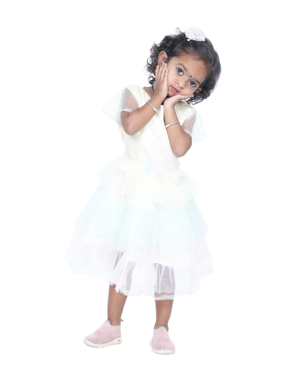 Girls Fairy Applique Layered Dress