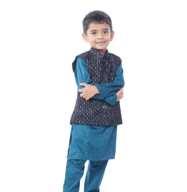 Boys Blue Ethnic Kurta Set