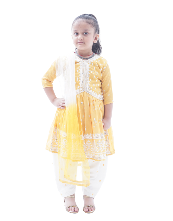 Girls Ethnic Cotton Kurti Set