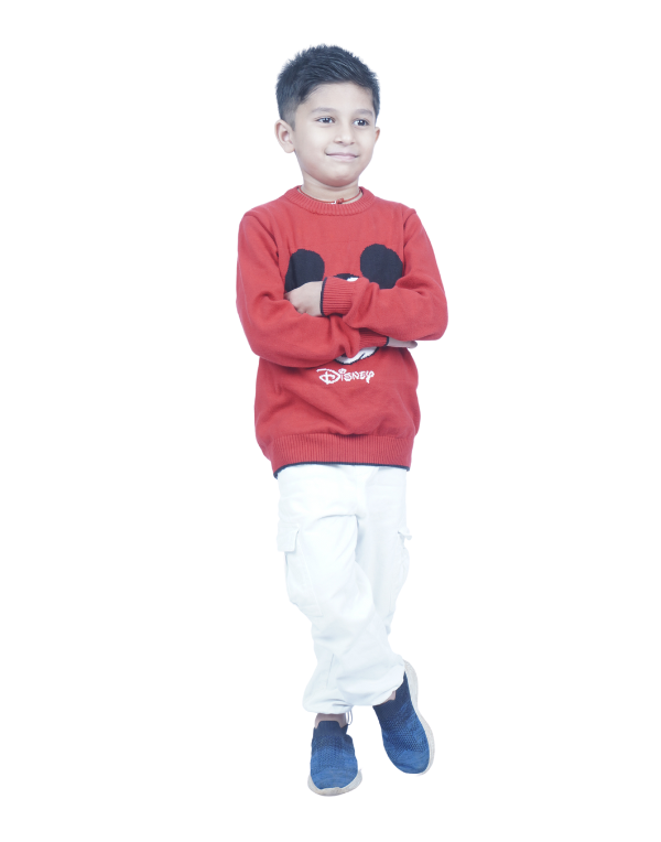 Boys Stylish White Solid Cargo Trousers