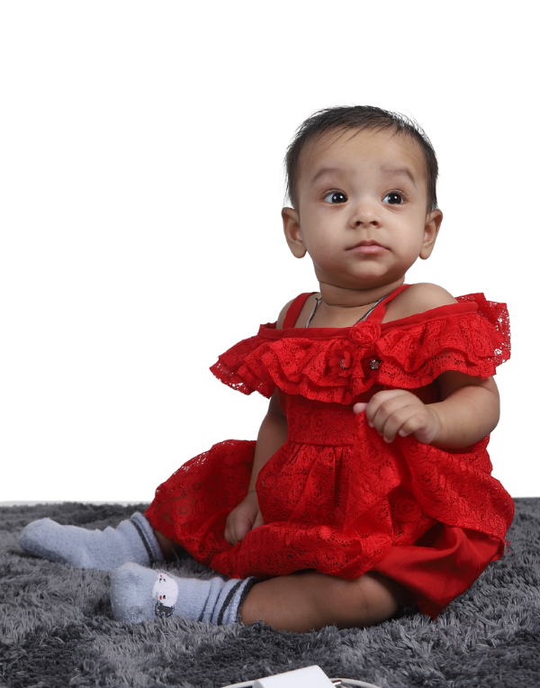 Baby Girls Fancy Layered Red Dress