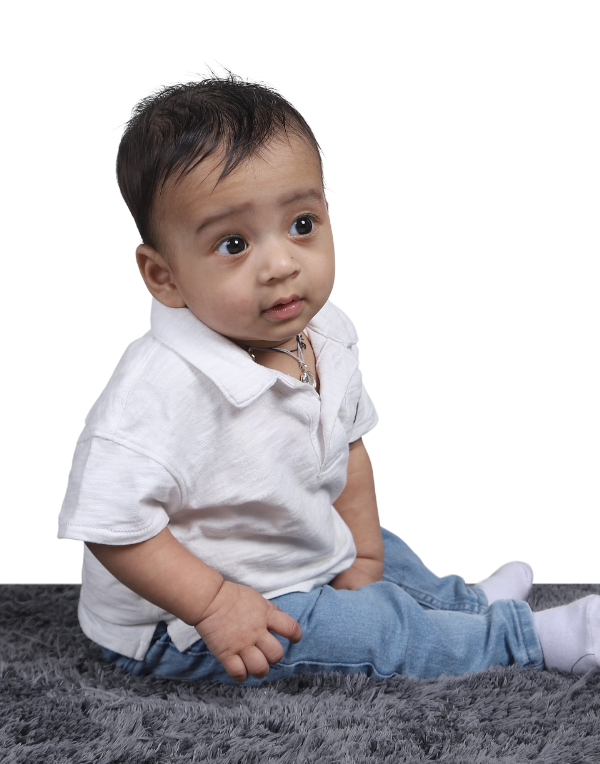 Baby Boys White Half Sleeves T-Shirt