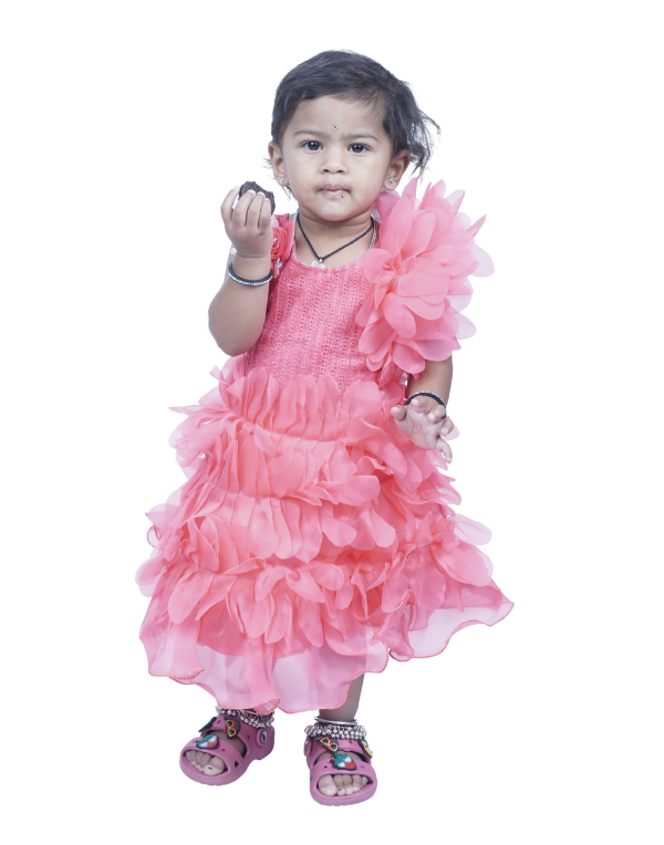 Girls Embellished Fit & Flare Party Wear Dress