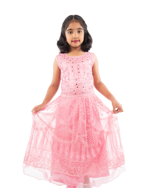 Girls Pink Ethnic Traditional Dress