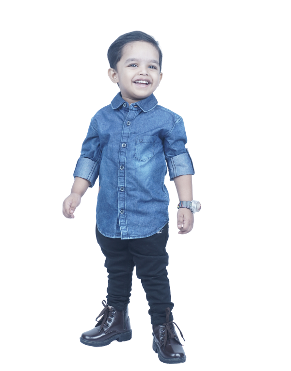 Boys Denim Blue Full Sleeves Shirt
