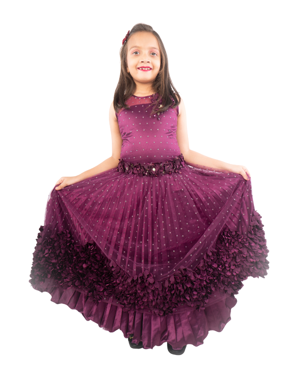 Girls Purple Fairy Layered Dress