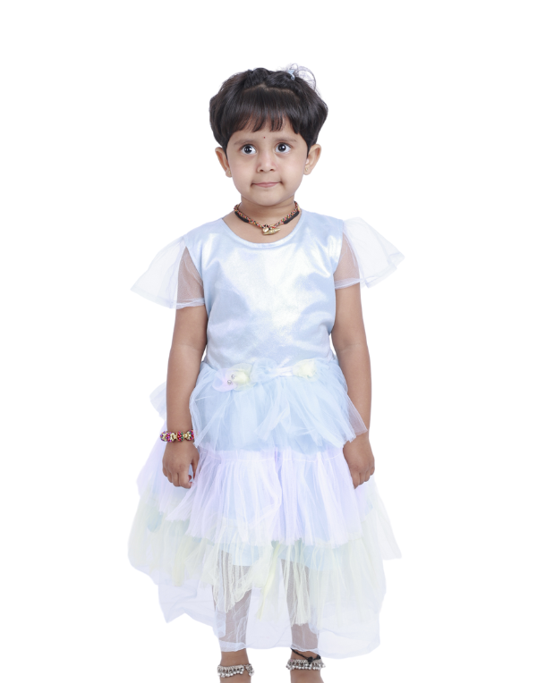 Girls Blue Shimmer Knee Length Dress