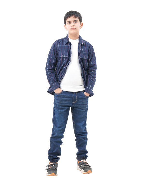 Boys Blue Checkered Jacket