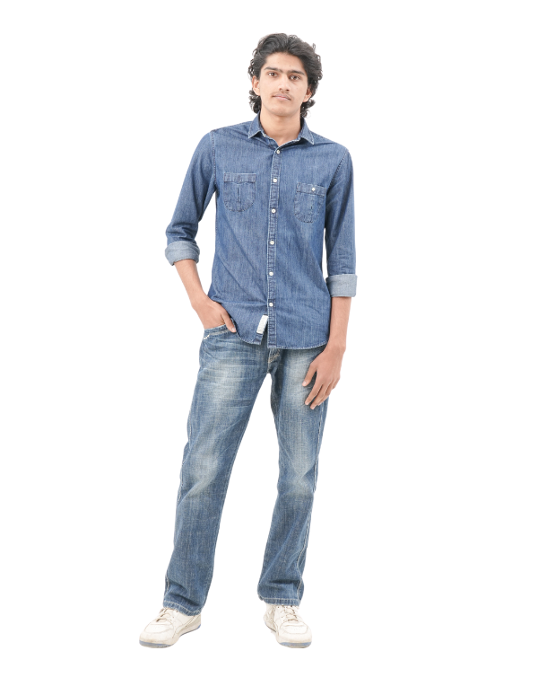 Boys Blue Denim Casual Shirt