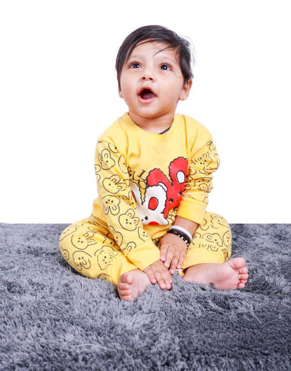 Boys Yellow Printed Clothing Set
