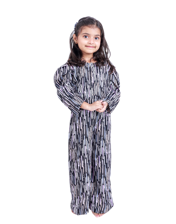 Girls Fancy Maxi Black Jumpsuit