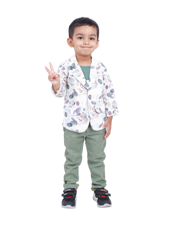 Boys Green Denim Trousers