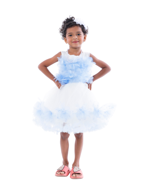 Girls Fit & Flare Midi Short Dress