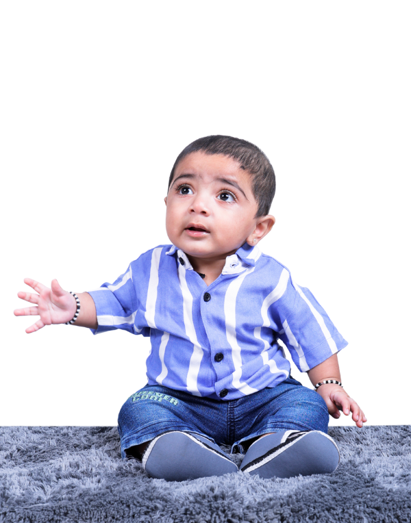 Baby Boys Sky Blue Striped Shirt