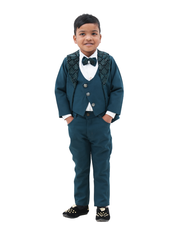 Boys Single Breasted Blue Suit Set