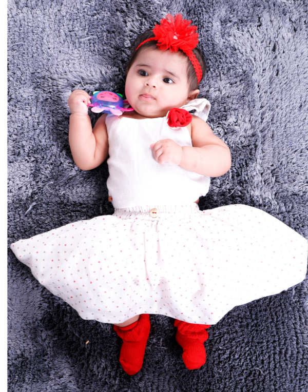 Baby Girls White Fit & Flare Dress