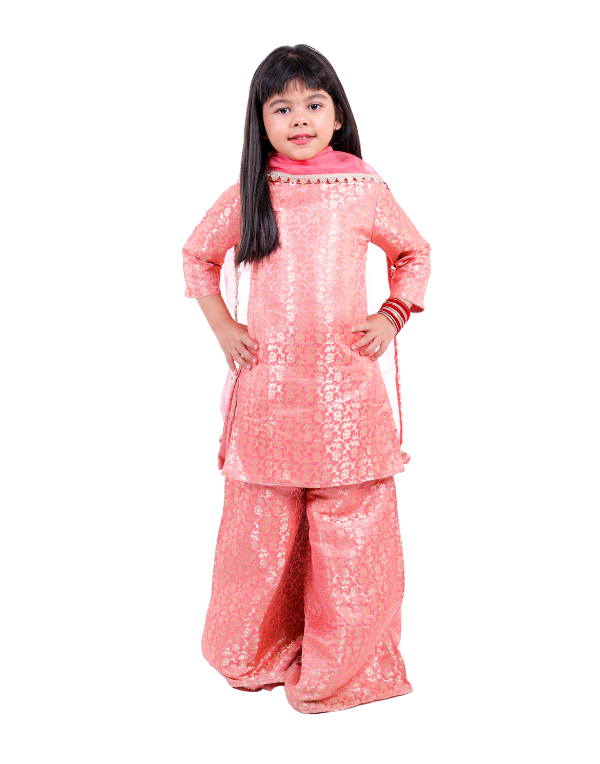 Kids Pink Kurta and Sharara Set for Girls