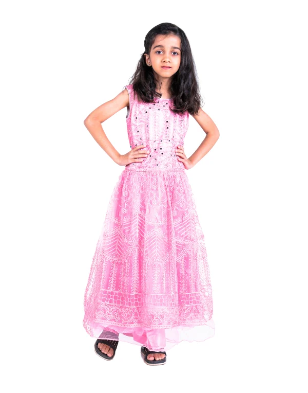 Girls Pink Ethnic Traditional Dress
