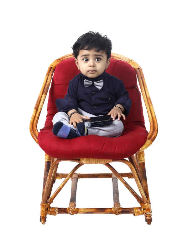 Baby Boys Navy Blue Cotton Blend Full Sleeves Shirt