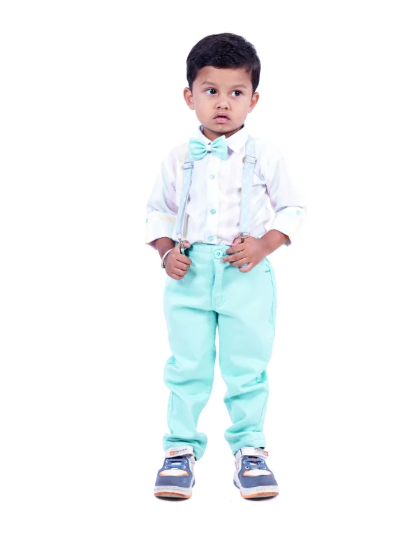 Boys Fancy Turquoise Blue Pants