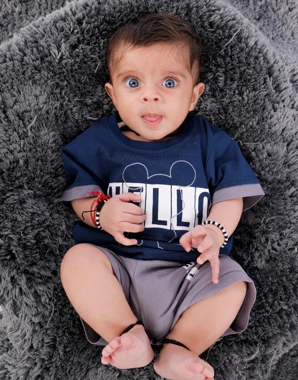 Baby Boys Special Half Sleeves Hello Printed T Shirt