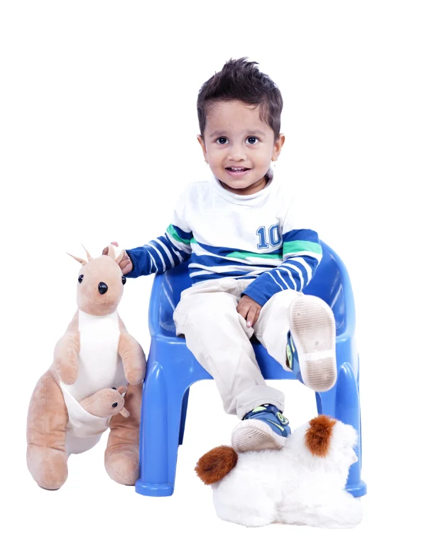 Boys White Striped Cotton Blend Full Sleeves T-Shirt