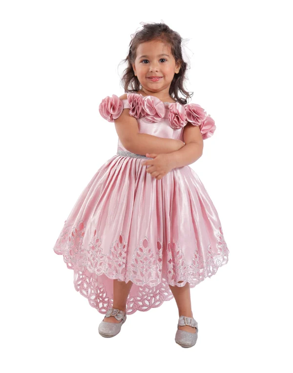Girls Pink High Low Sleeveless Dress